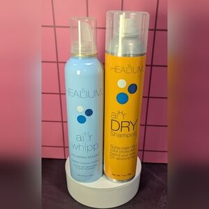 Healium 5 air whipp Volumizing Mousse + air dry Shampoo Full Size Used GC